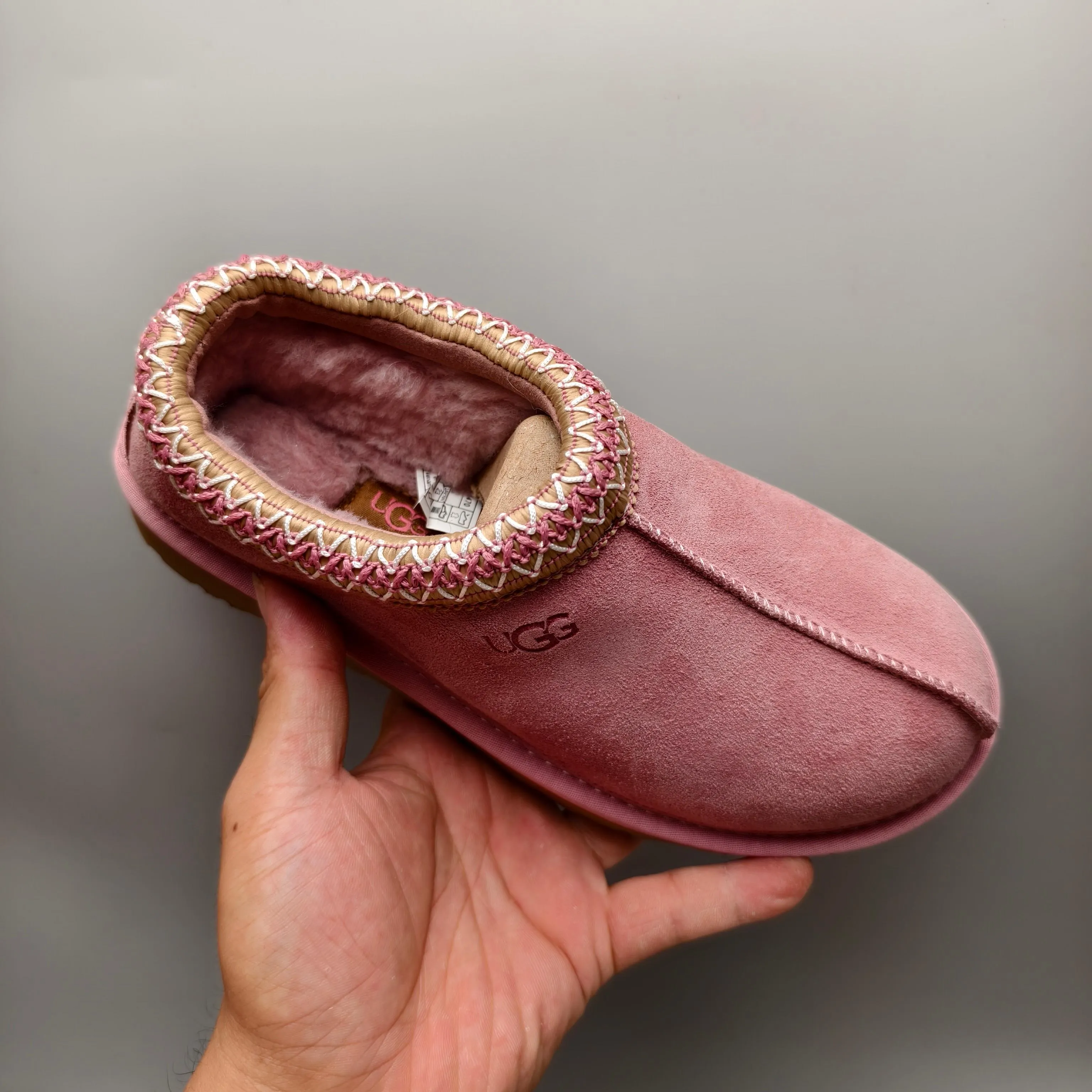 💰440 UGG sheepskin all-in-one snow boots 5955 style 4470 one-legged ethnic style home style for women Color: light oak brown pink sand color Number: 35-41